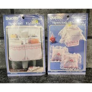 2 Vintage Bucilla Special Edition Row of Roses Stitchery Kits #63988 & #63987